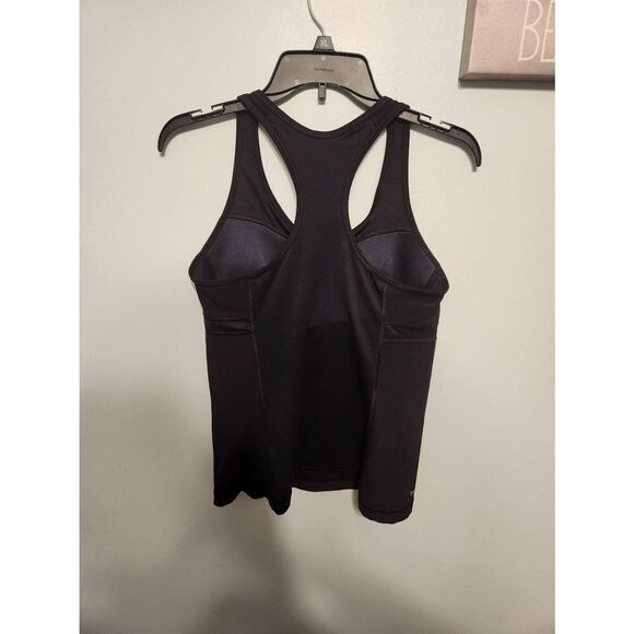 NIKE Dri-Fit size L Black Racerback Tank Top Built in Bra - Picture 3 of 4